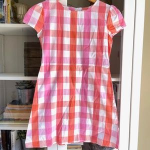 Pink & Orange Buffalo Check Plaid Dress Size L